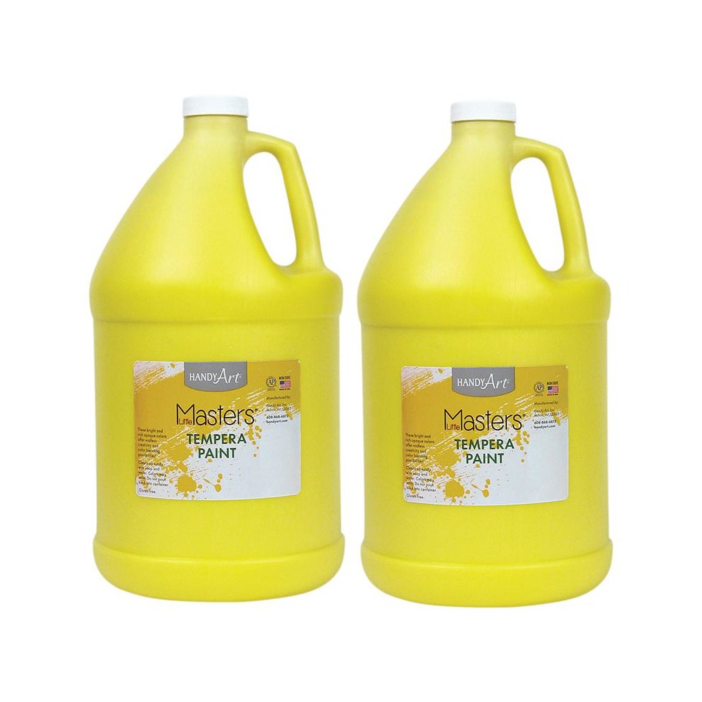 Little Masters Tempera Paint, Yellow, Gallon, Pack of 2. Picture 2
