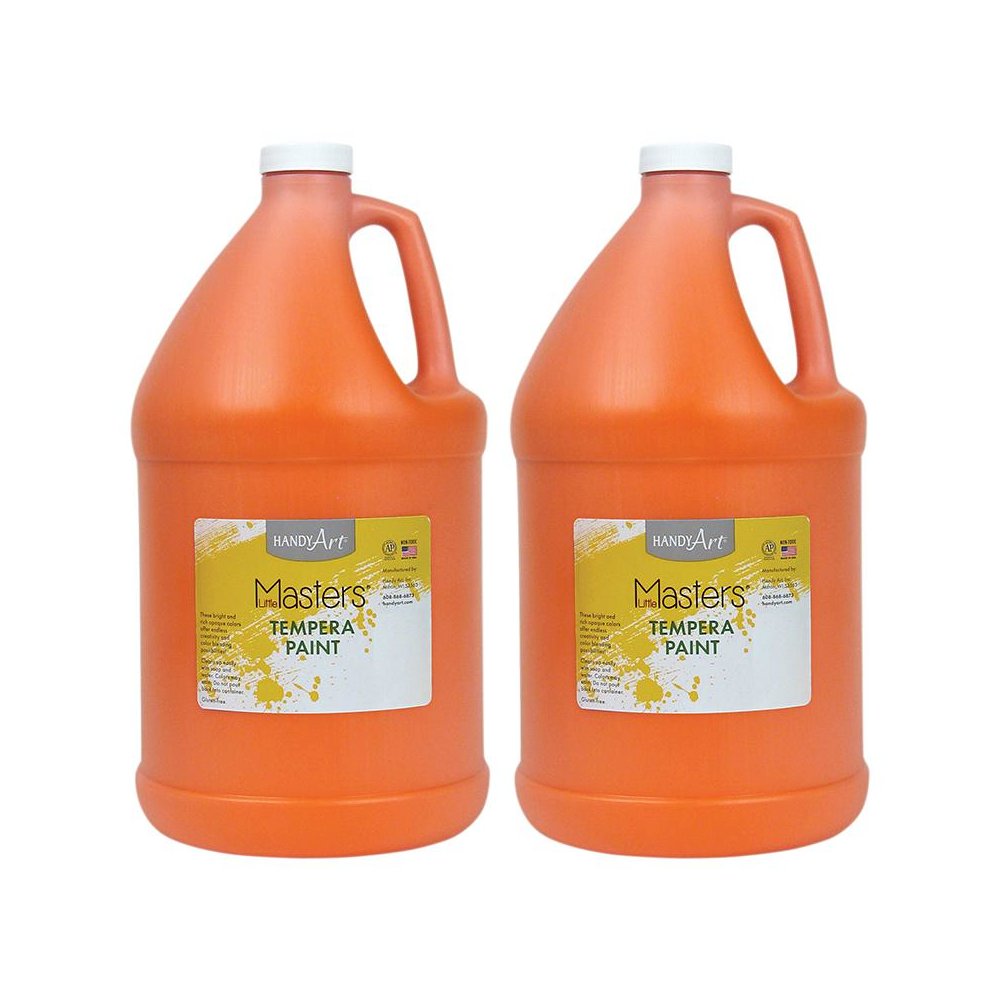 Little Masters Tempera Paint, Orange, Gallon, Pack of 2. Picture 2