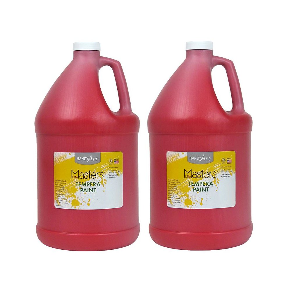Little Masters Tempera Paint, Red, Gallon, Pack of 2. Picture 2