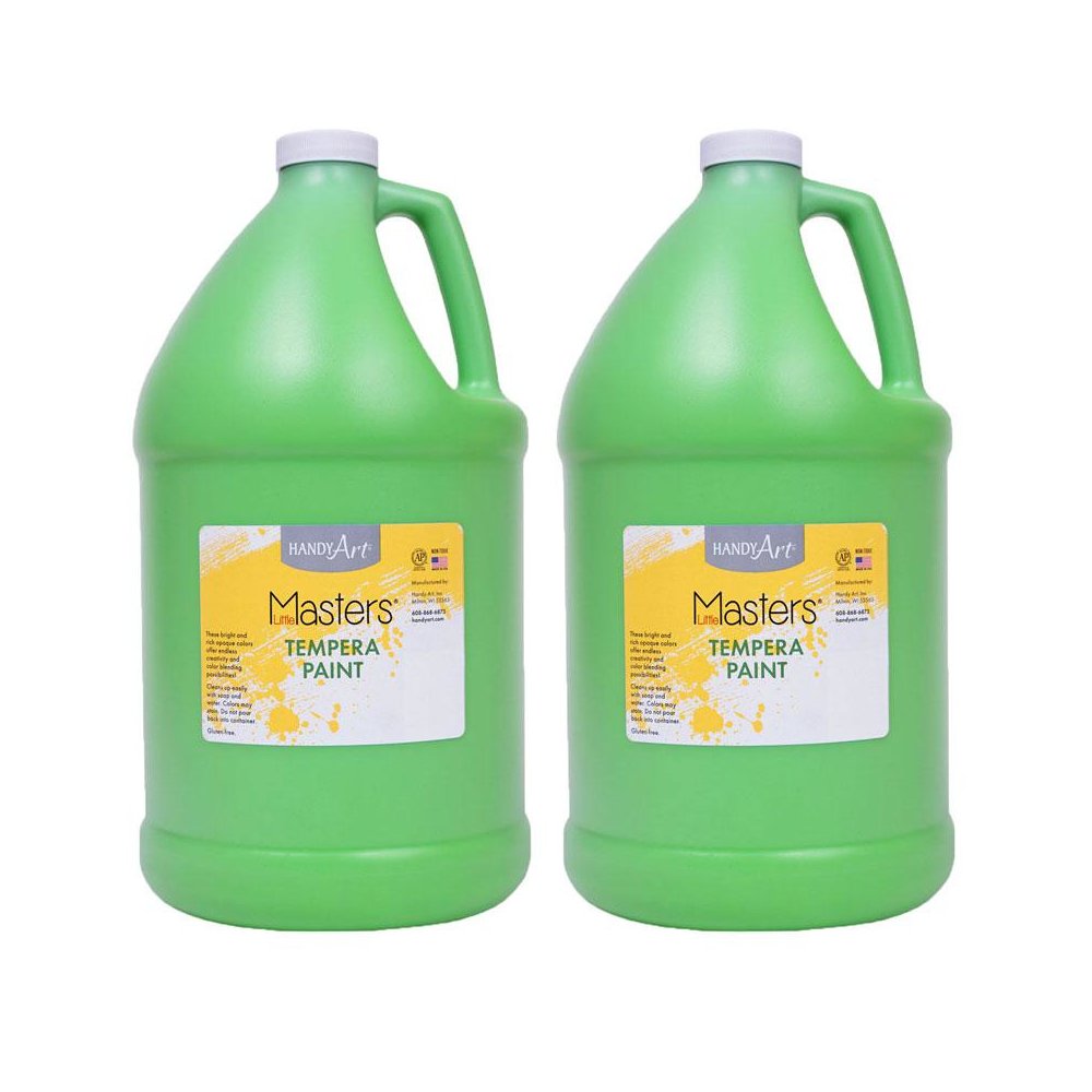 Little Masters Tempera Paint, Light Green, Gallon, Pack of 2. Picture 2