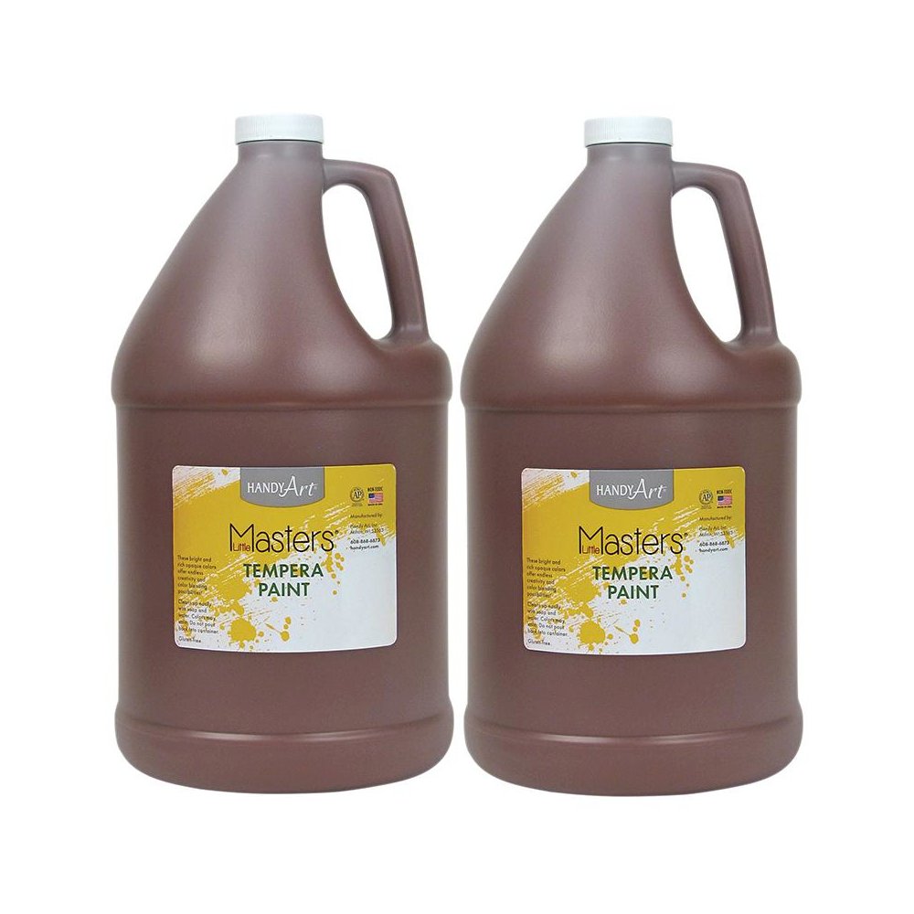 Little Masters Tempera Paint, Brown, Gallon, Pack of 2. Picture 2