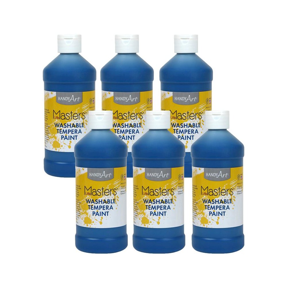 Little Masters Washable Tempera Paint, Blue, 16 oz., Pack of 6. Picture 2