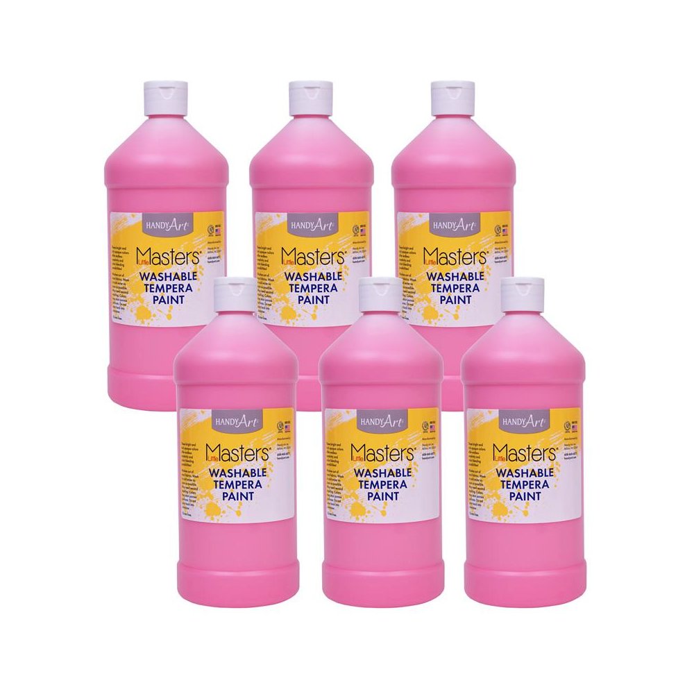 Little Masters Washable Tempera Paint, Pink, 32 oz., Pack of 6. Picture 2