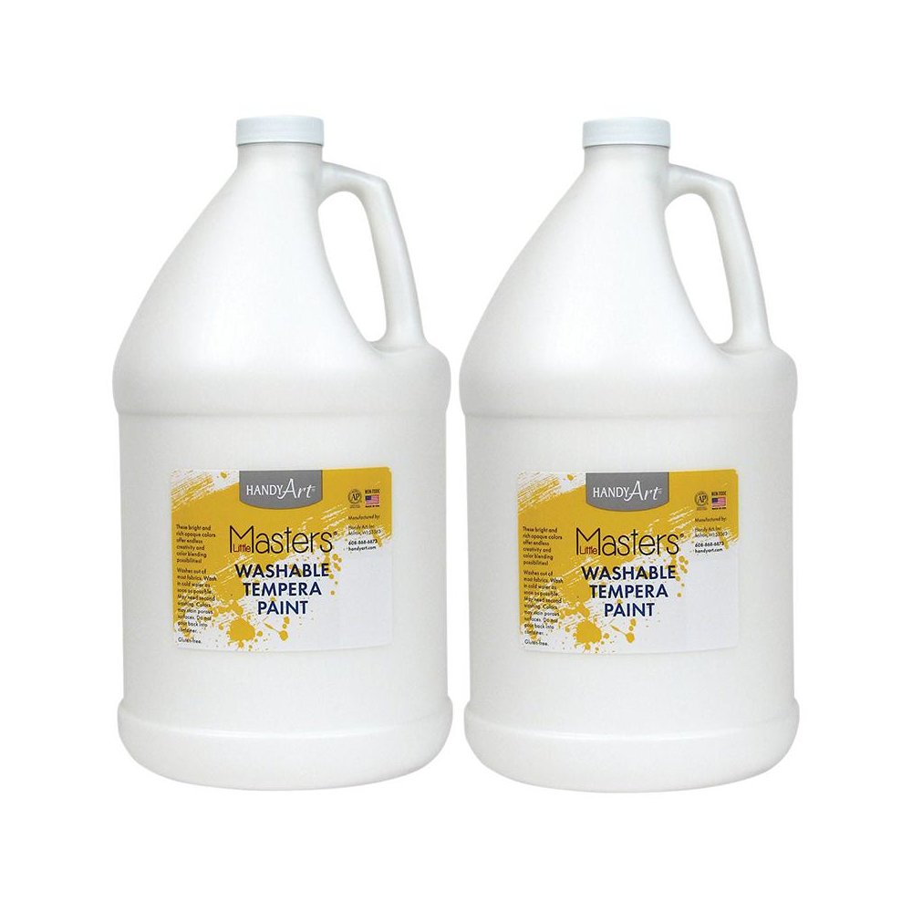 Little Masters Washable Tempera Paint, White, Gallon, Pack of 2. Picture 2