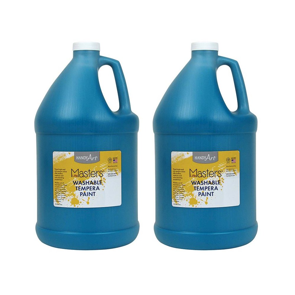 Little Masters Washable Tempera Paint, Turquoise, Gallon, Pack of 2. Picture 2
