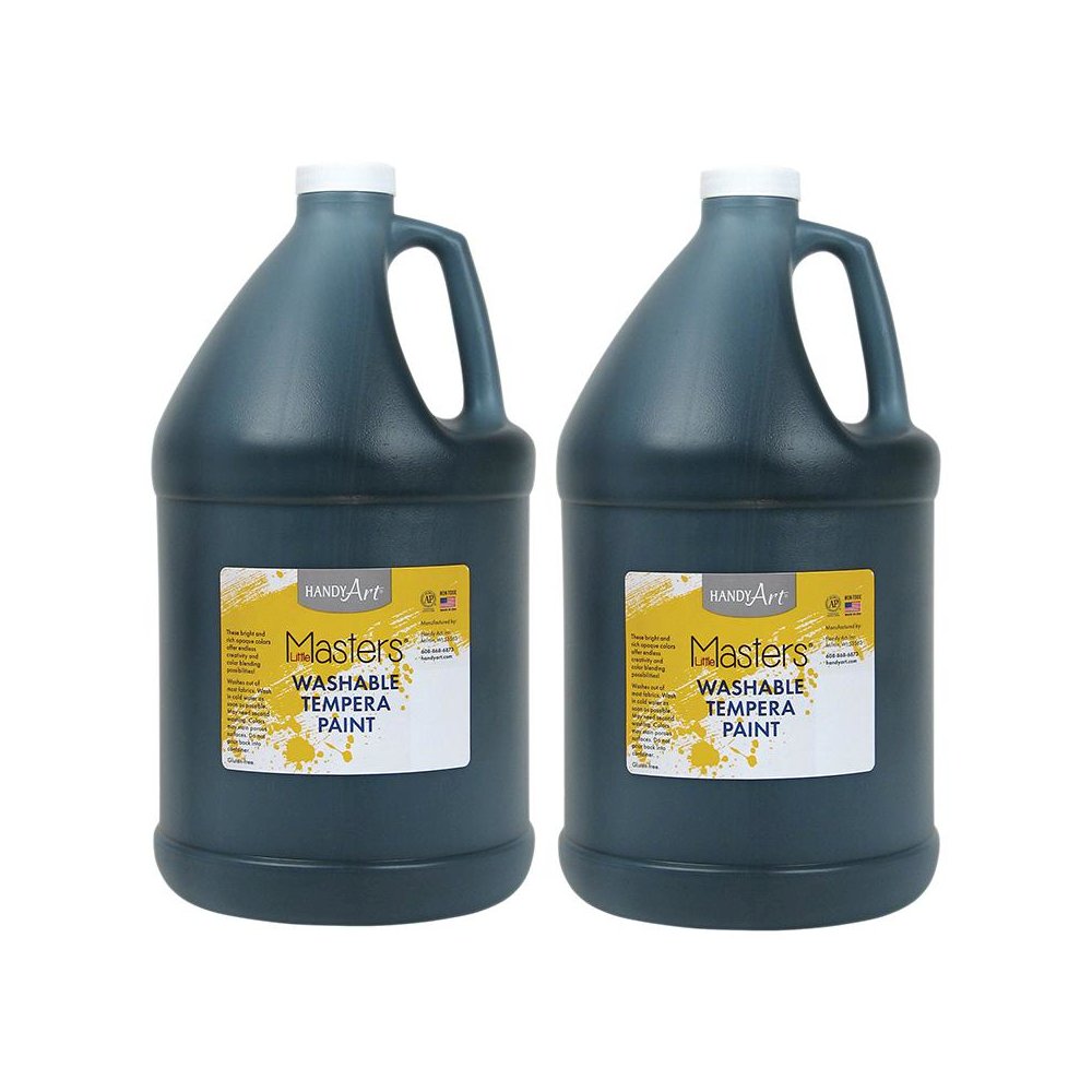 Little Masters Washable Tempera Paint, Black, Gallon, Pack of 2. Picture 2