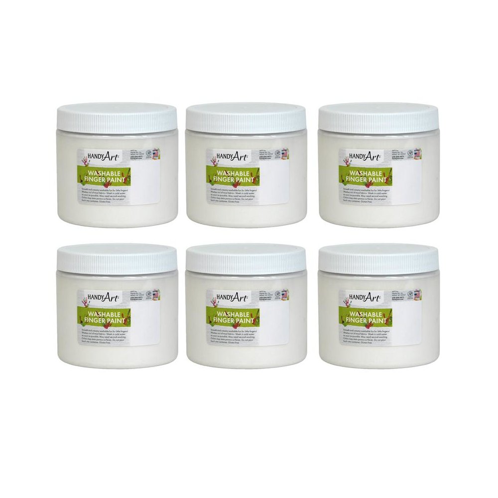 Washable Finger Paint, White, 16 oz, Pack of 6. Picture 2
