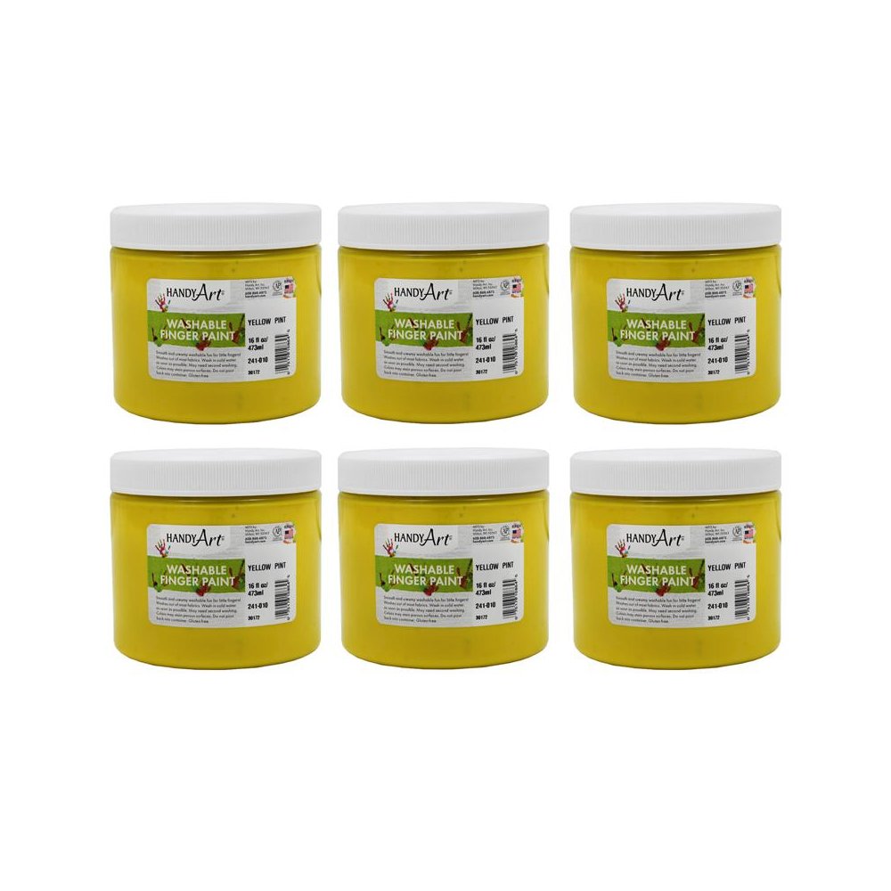 Washable Finger Paint, Yellow, 16 oz., Pack of 6. Picture 2