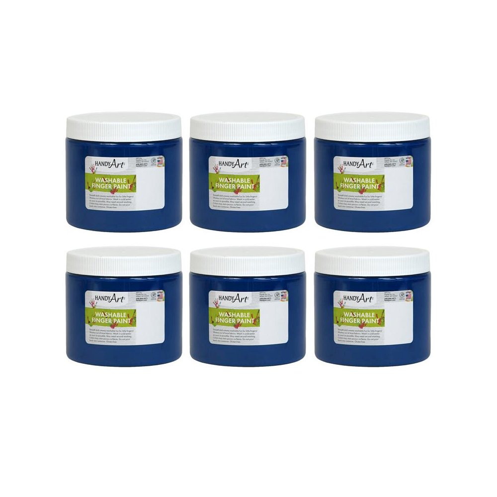 Washable Finger Paint, Blue, 16 oz., Pack of 6. Picture 2