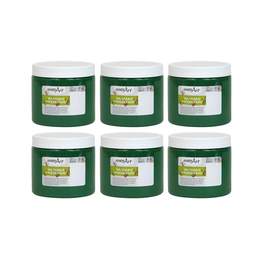Washable Finger Paint, Green, 16 oz., Pack of 6. Picture 2
