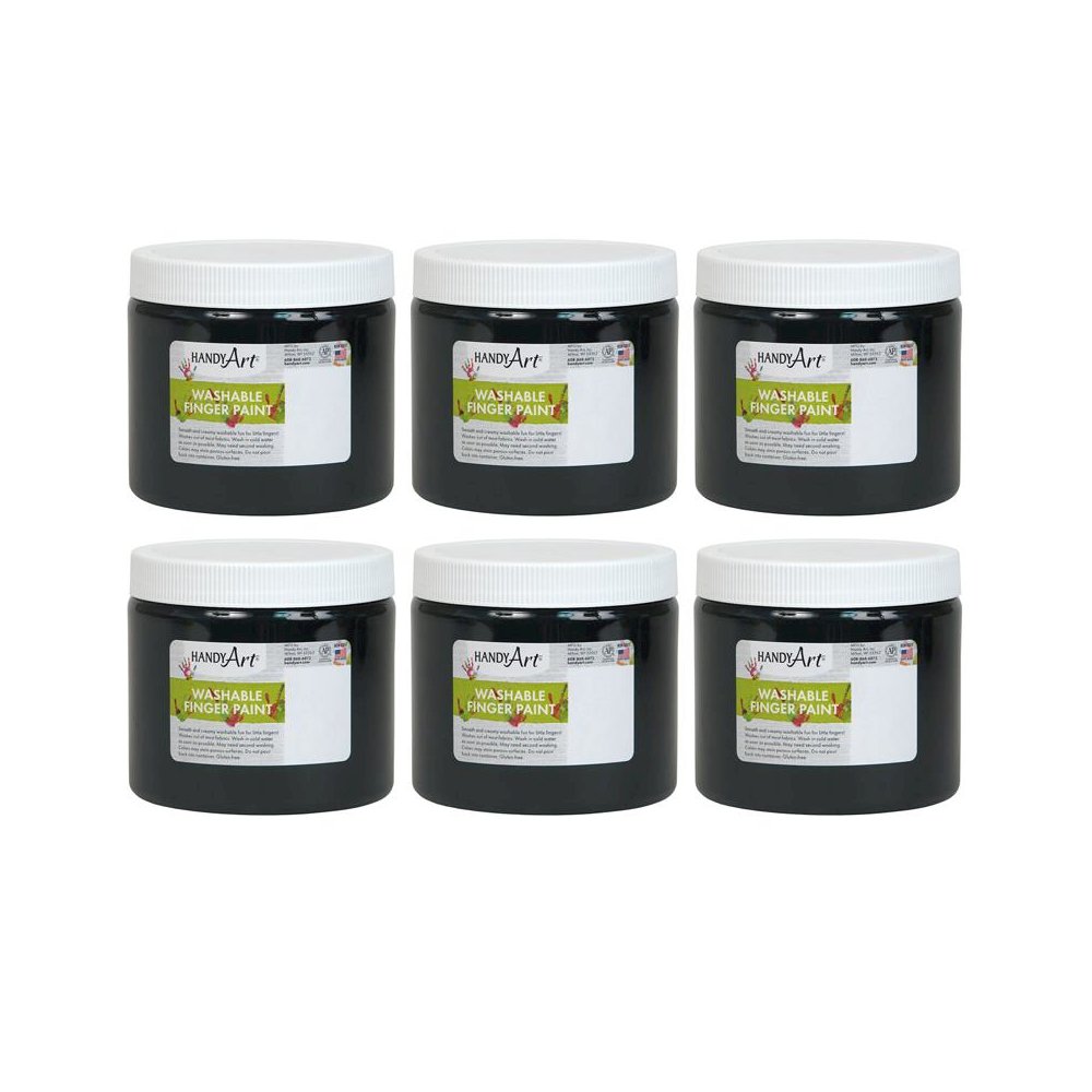 Washable Finger Paint, Black, 16 oz., Pack of 6. Picture 2