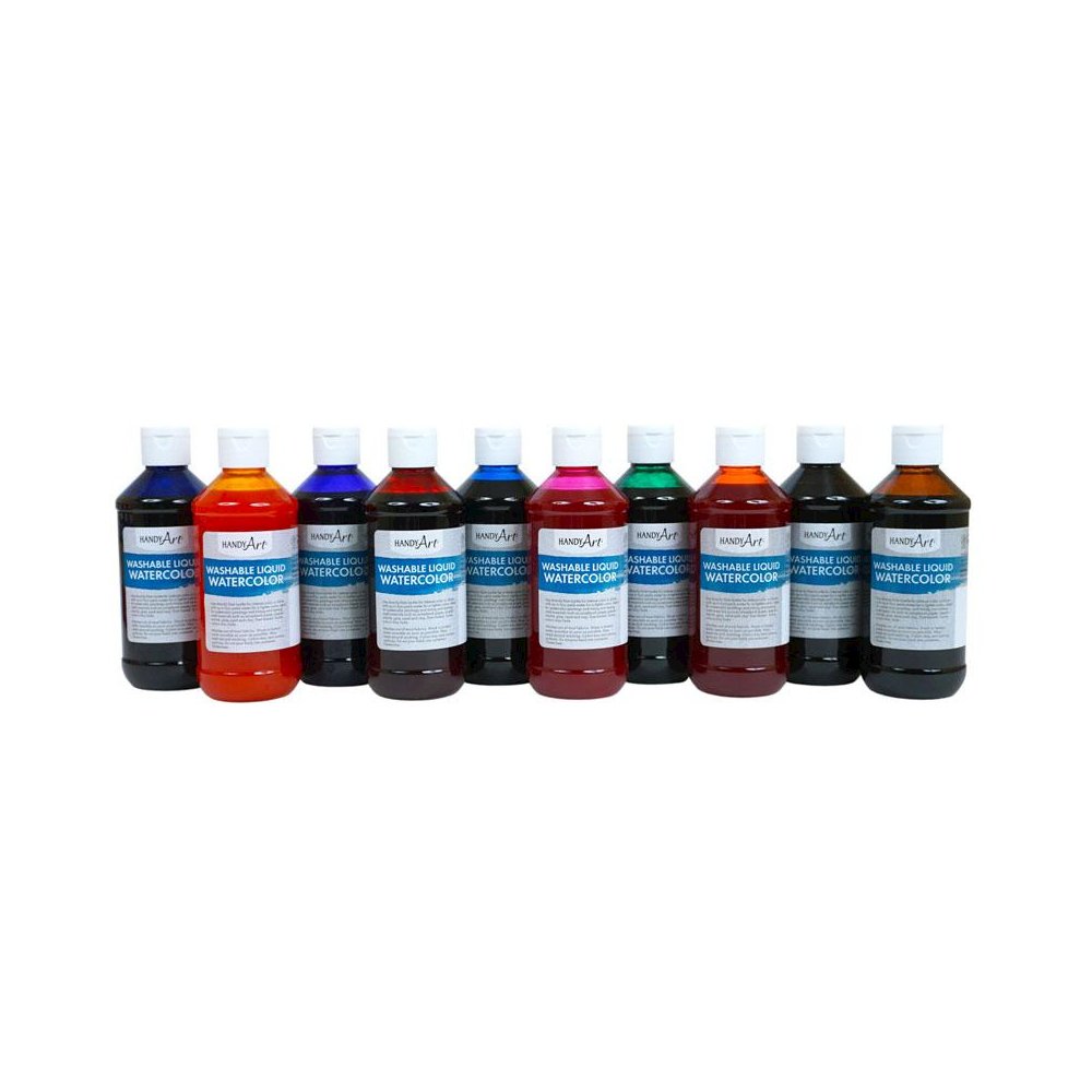 Washable Liquid Watercolors, 8oz, 10-Color Basic Kit. Picture 2