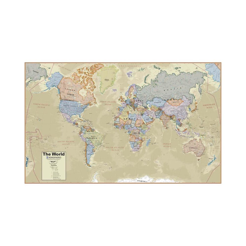 Boardroom Series World Laminated Wall Map. Picture 2