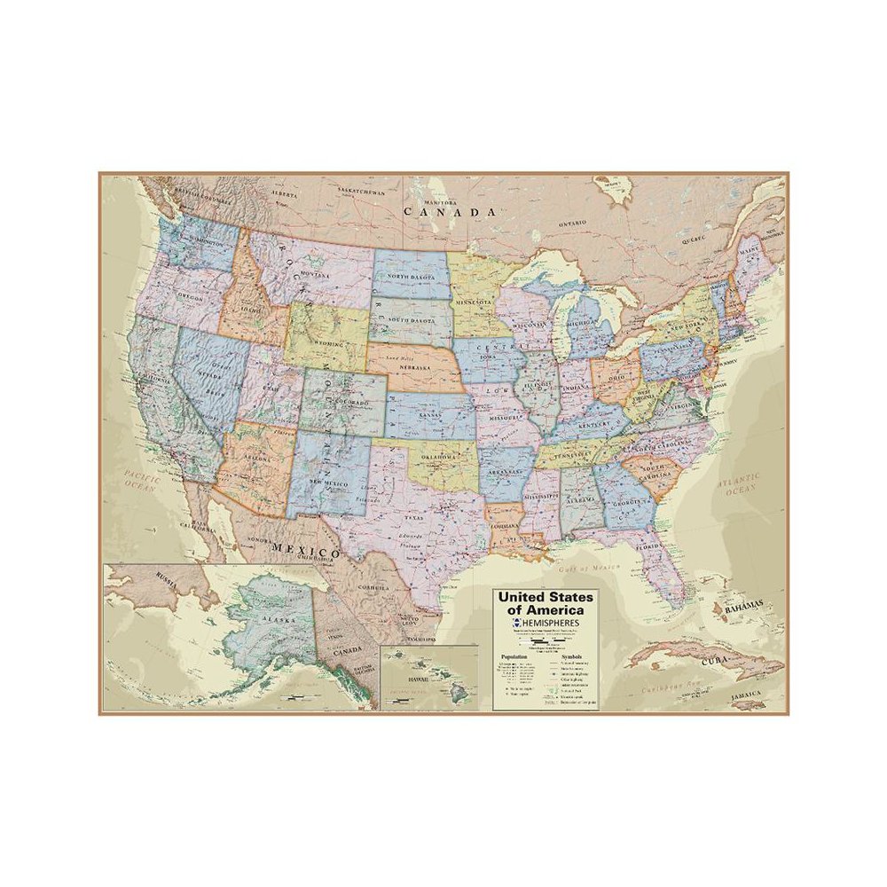 Boardroom Series United States Laminated Wall Map. Picture 2