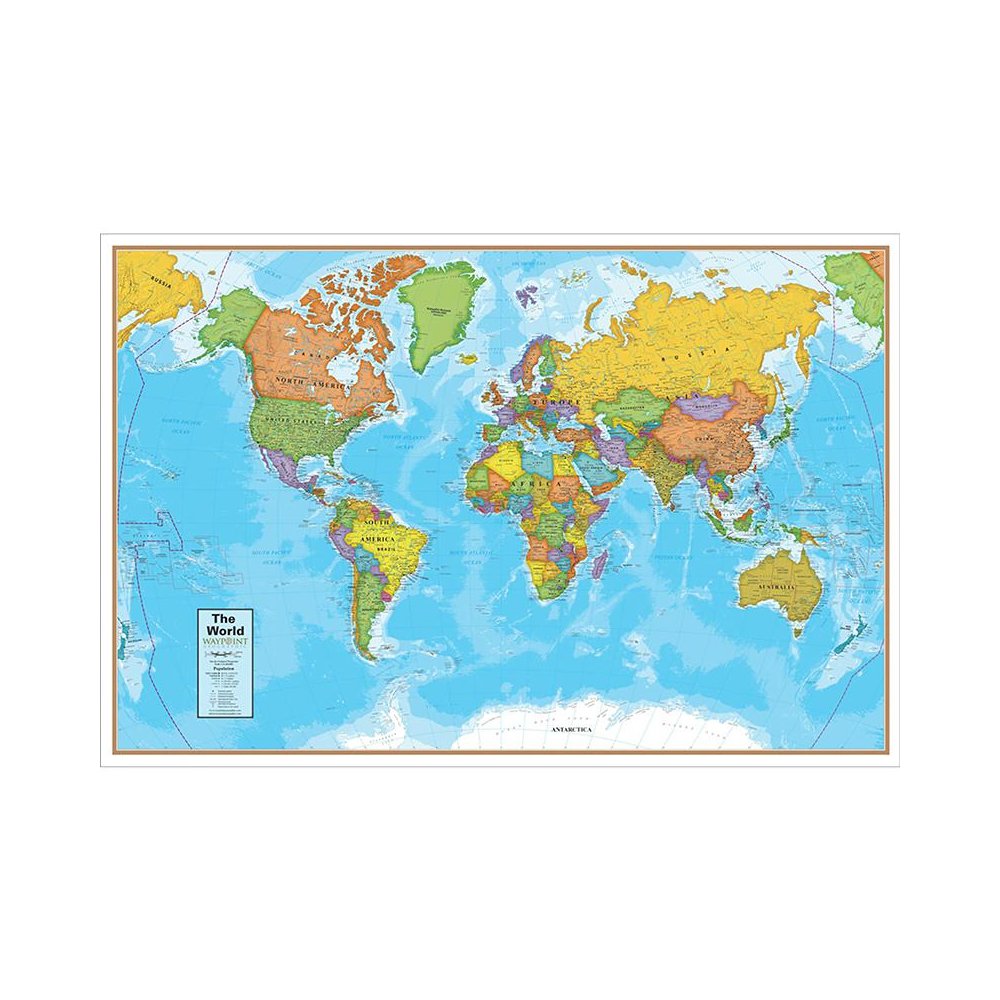 Blue Ocean World 24" x 36" Laminated Wall Map. Picture 2