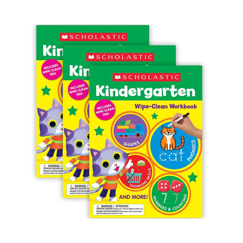 Kindergarten Wipe-Clean Workbook, Pack of 3. Picture 2
