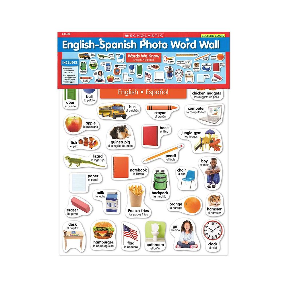 English-Spanish Photo Word Wall Bulletin Board Set. Picture 2