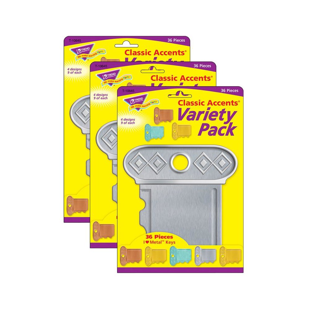 I Love Metal Keys Classic Accents Variety Pack, 36 Per Pack, 3 Packs. Picture 2
