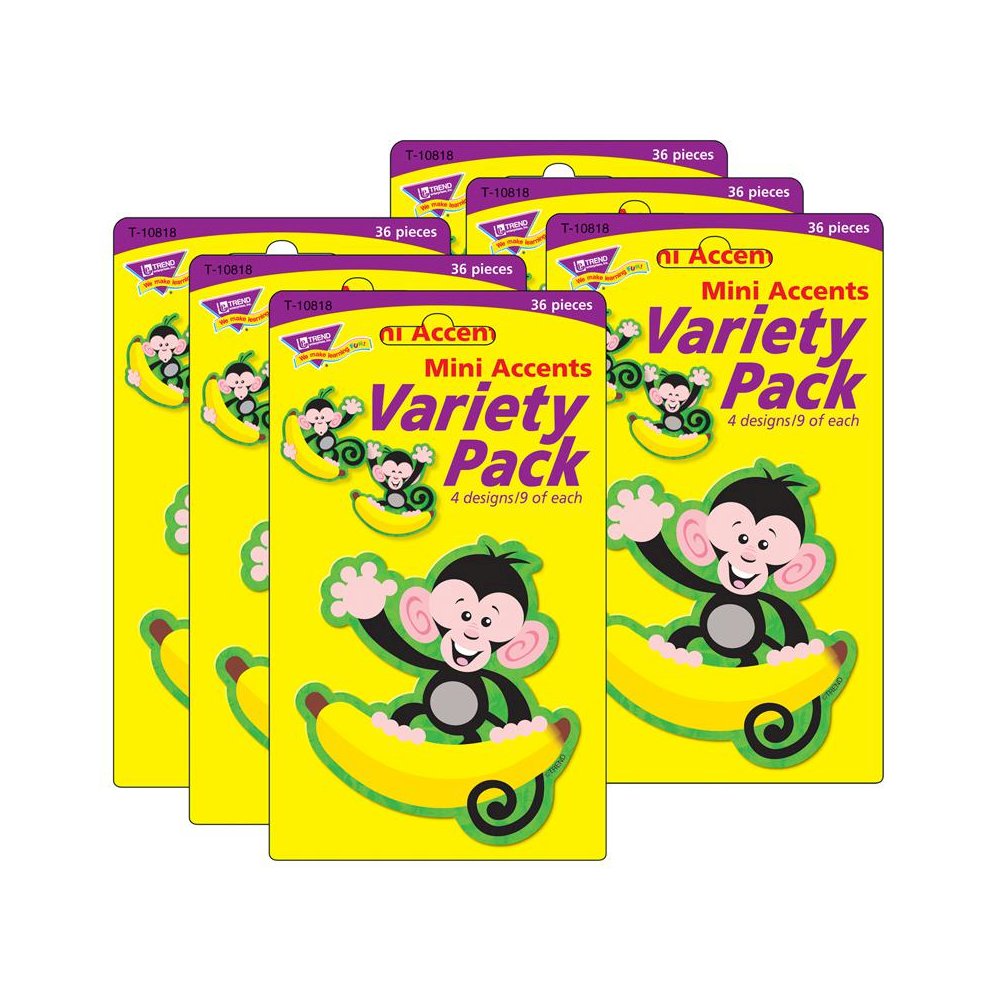 Monkeys and Bananas Mini Accents Variety Pack, 36 Per Pack, 6 Packs. Picture 2