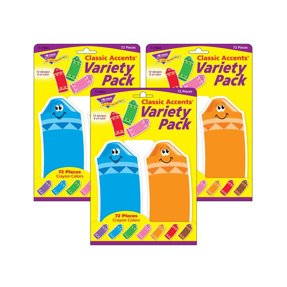 Crayon Colors Classic Accents Variety Pack, 72 Per Pack, 3 Packs. Picture 2