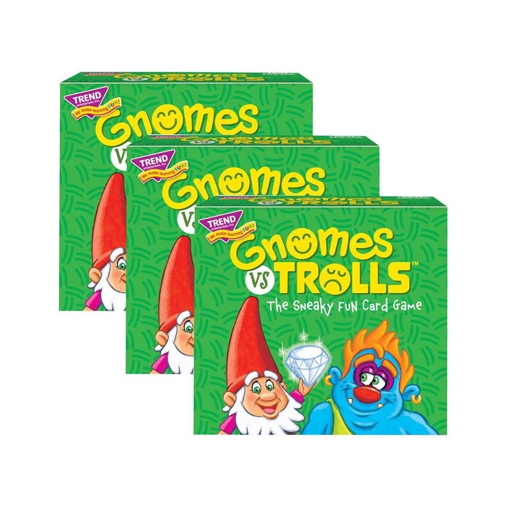 GNOMES vs TROLLS Three Corner Card Game, Pack of 3. Picture 2