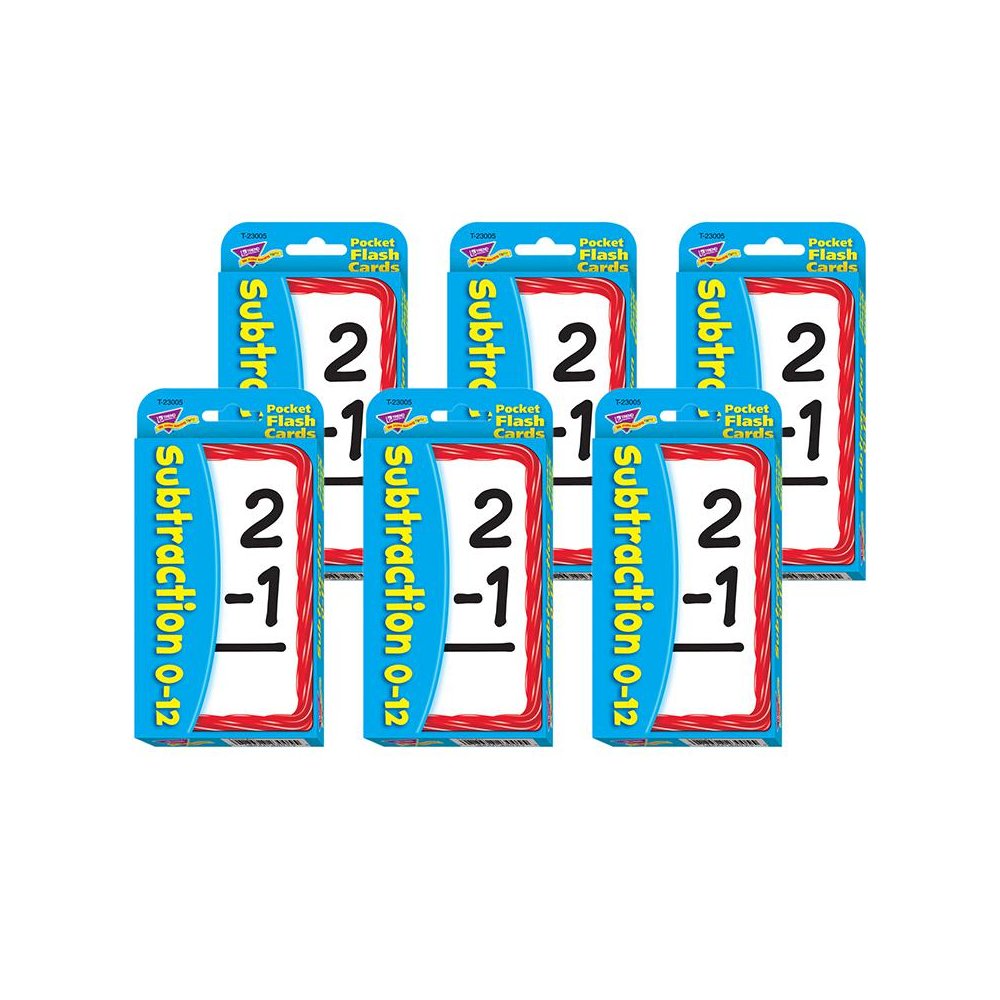 Subtraction 0-12 Pocket Flash Cards, 6 Packs. Picture 2