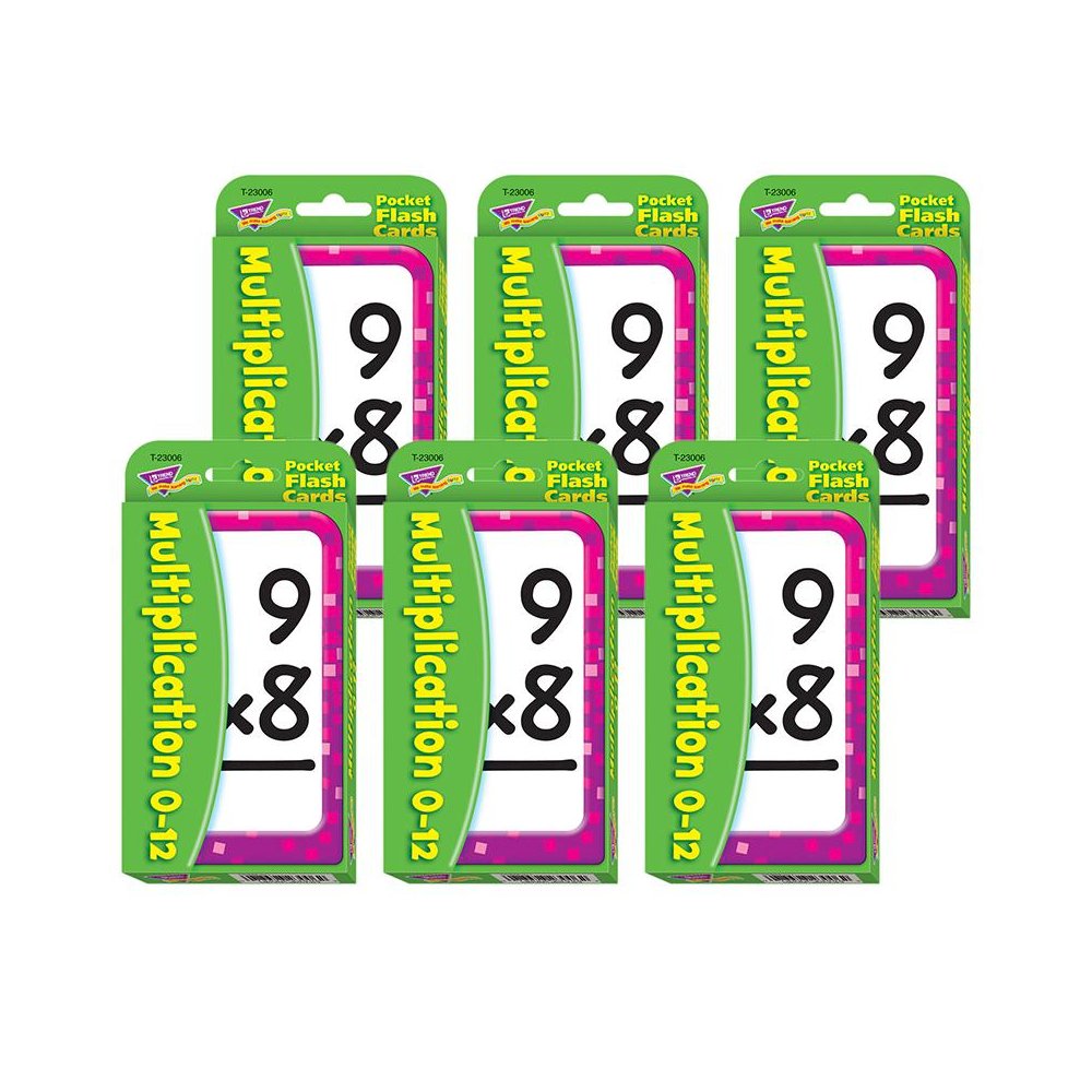 Multiplication 0-12 Pocket Flash Cards, 6 Packs. Picture 2