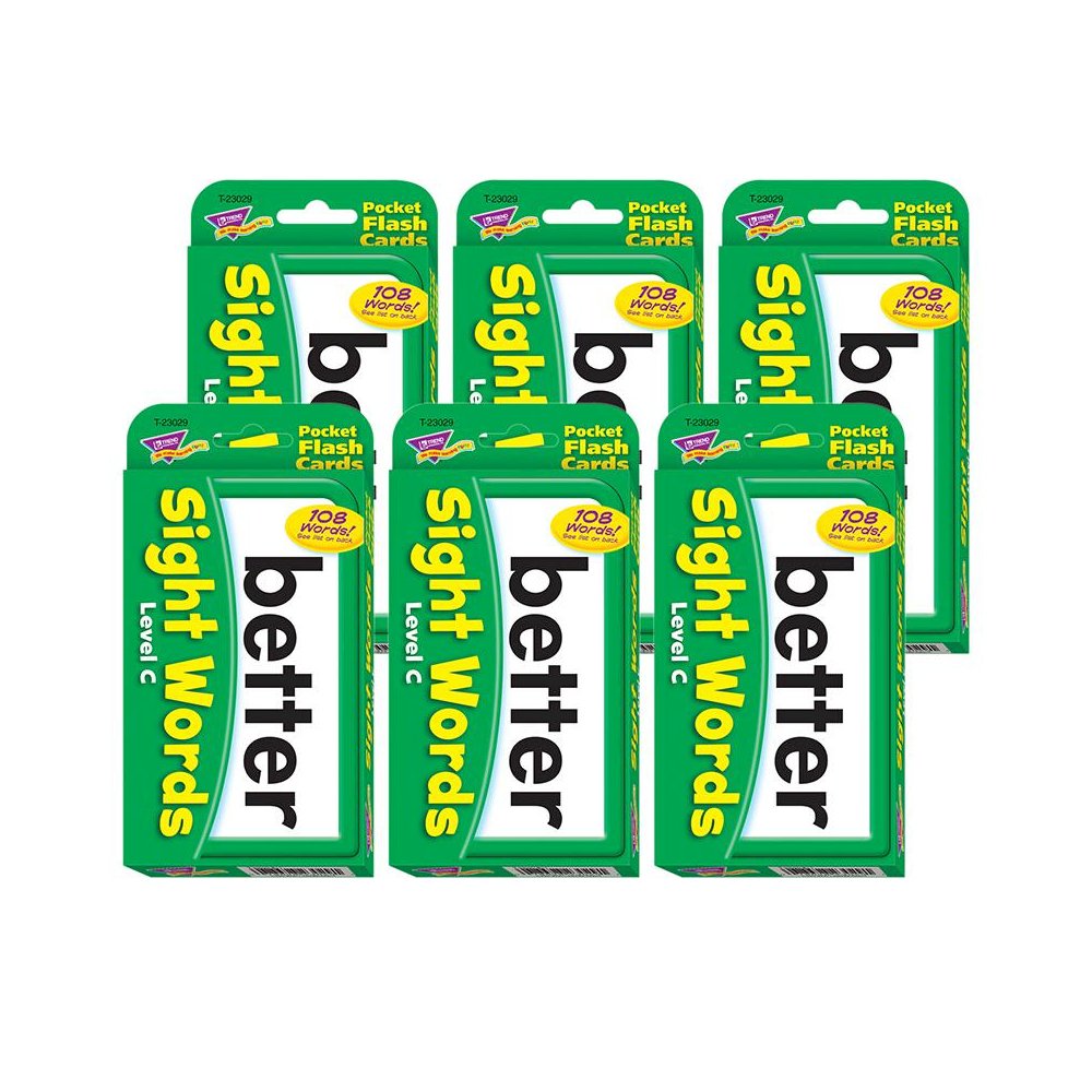 Sight Words – Level C Pocket Flash Cards, 6 Packs. Picture 2