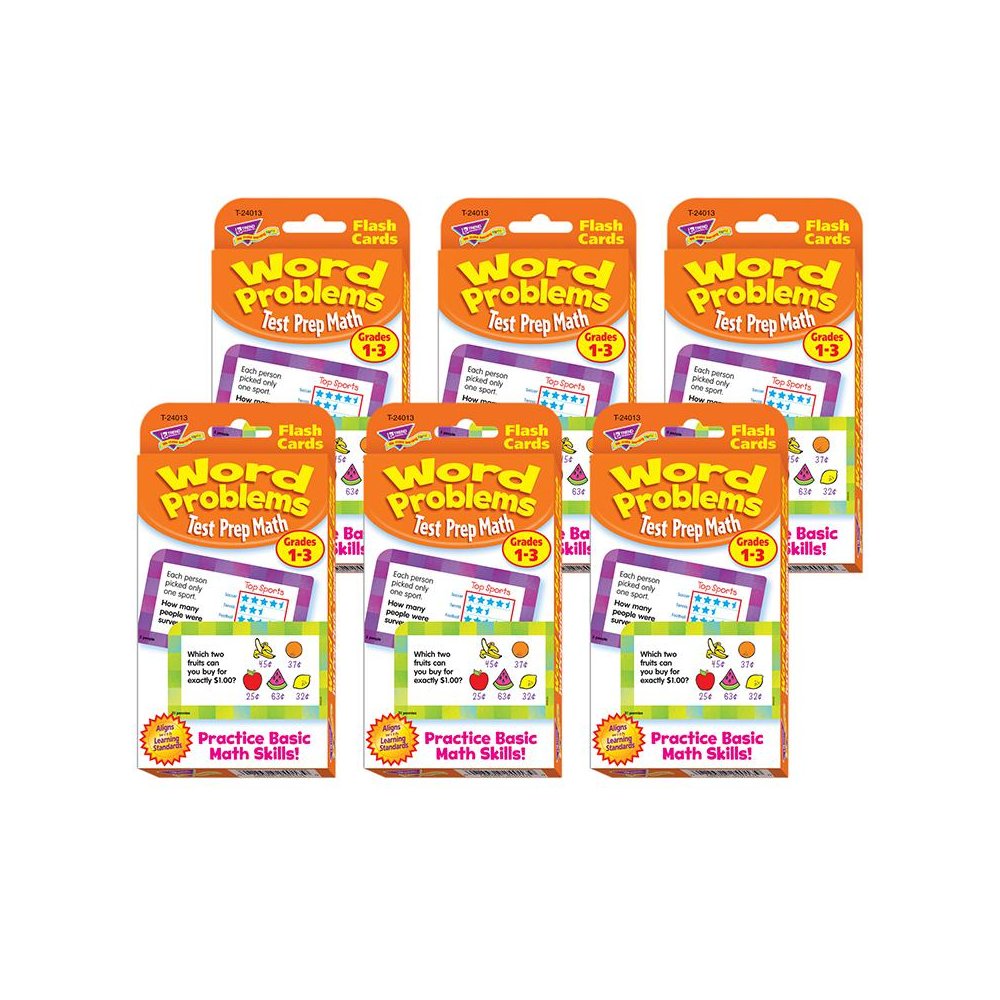 Word Problems Test Prep Math, Grades 1-3 Challenge Cards, 6 Packs. Picture 2