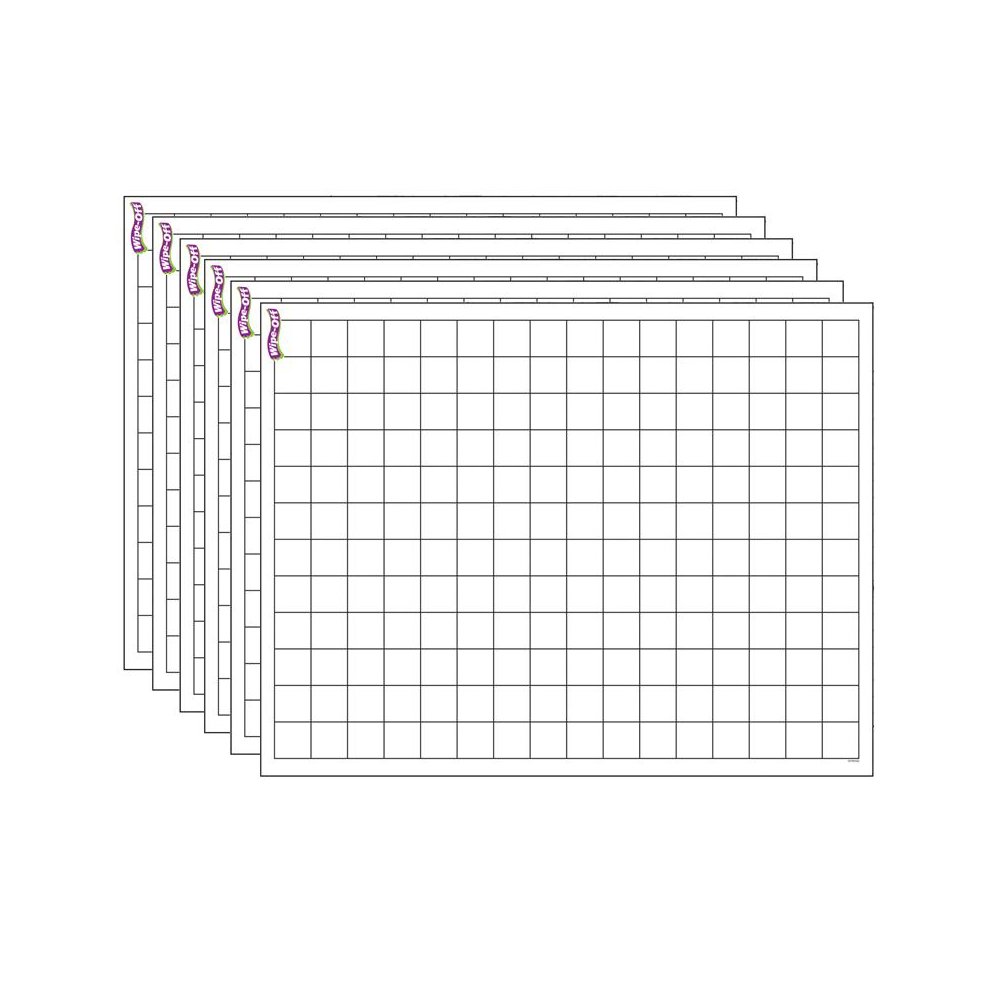 Graphing Grid (Small Squares) Wipe-Off Chart, 17" x 22", Pack of 6. Picture 2