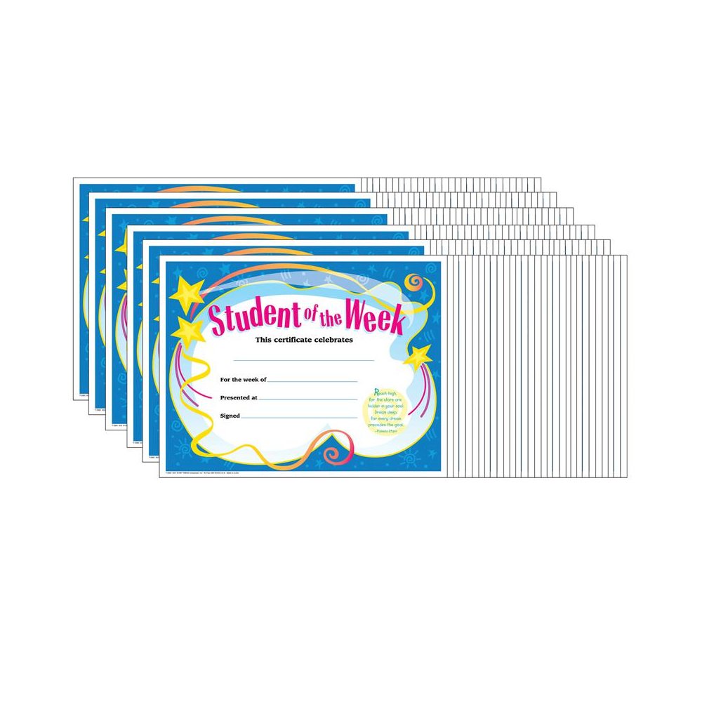 Student of The Week Colorful Classics Certificates, 30 Per Pack, 6 Packs. Picture 2