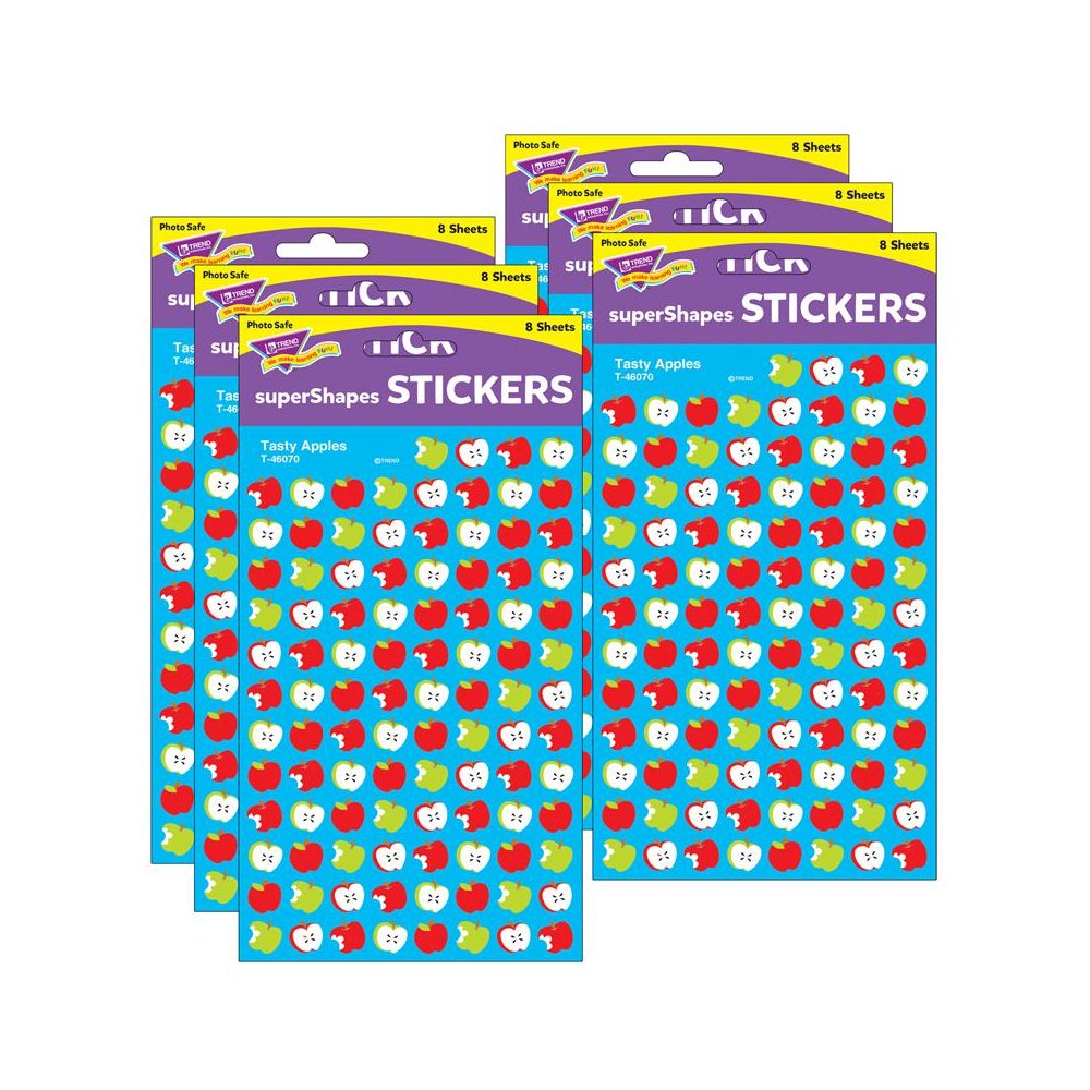 Tasty Apples superShapes Stickers, 800 Per Pack, 6 Packs. Picture 2