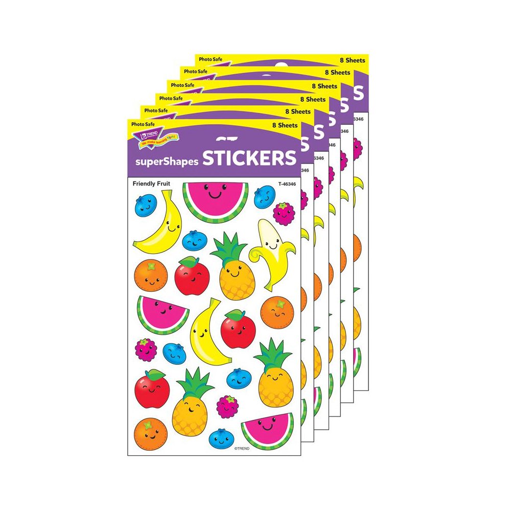 Friendly Fruit superShapes Stickers-Large, 192 Per Pack, 6 Packs. Picture 2