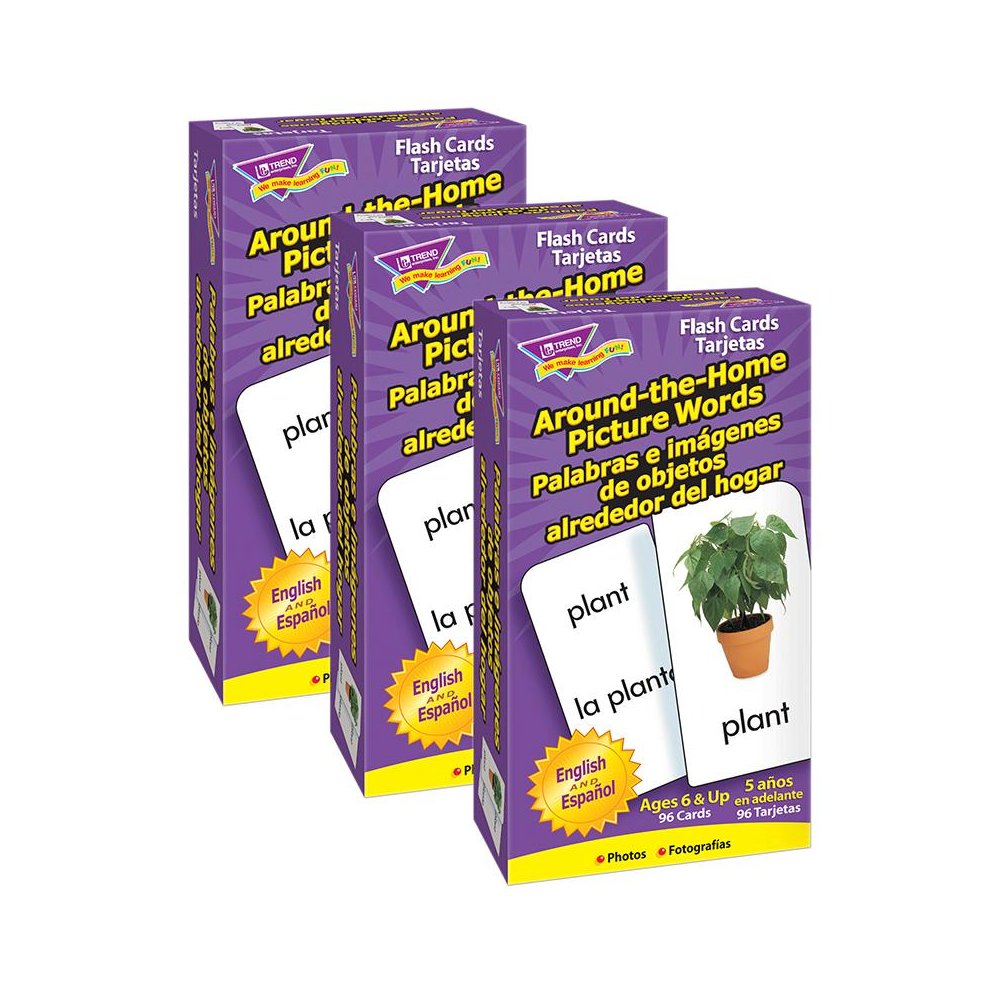 Around-the-Home/Palabras (EN/SP) Skill Drill Flash Cards, 3 Packs. Picture 2