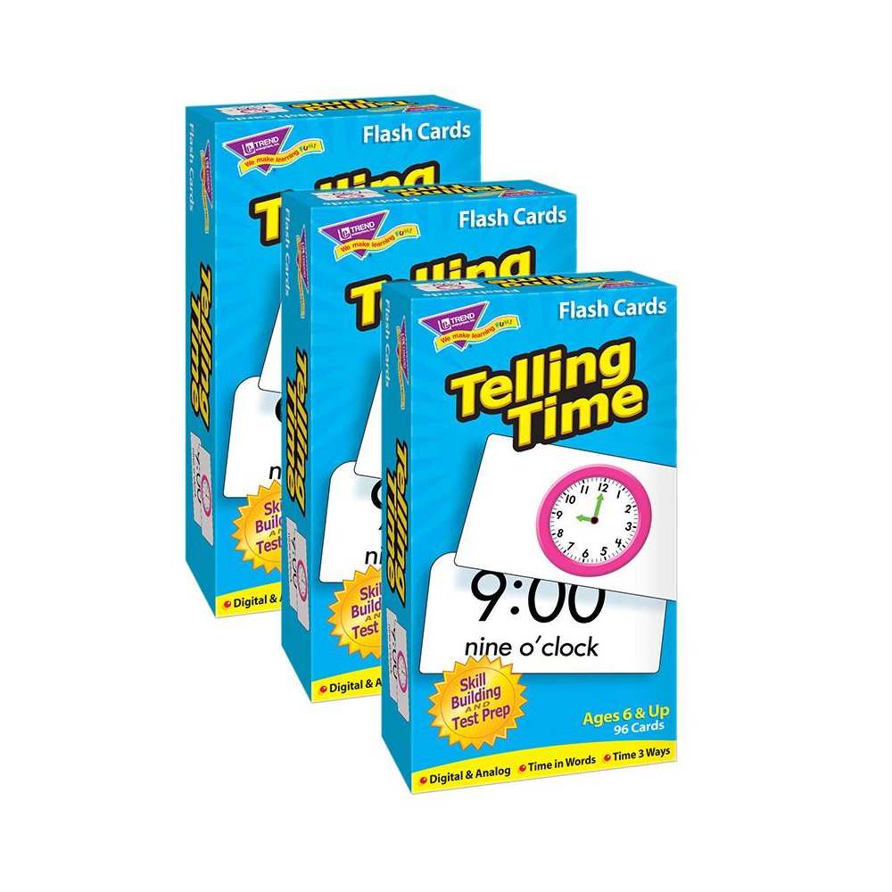 Telling Time Skill Drill Flash Cards, 3 Packs. Picture 2