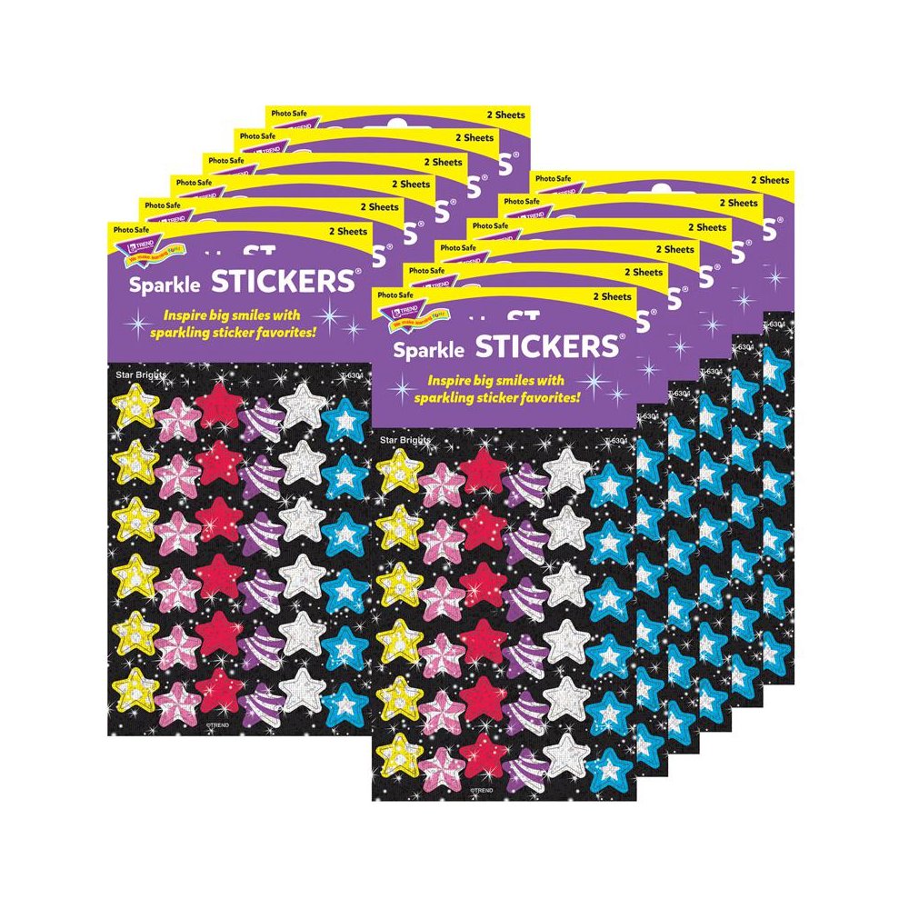 Star Brights Sparkle Stickers, 72 Per Pack, 12 Packs. Picture 2