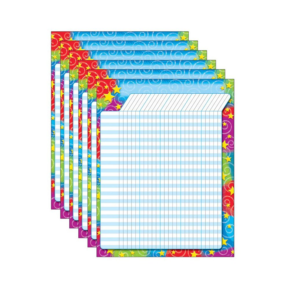 Stars 'n Swirls Incentive Chart, 17" x 22", Pack of 6. Picture 2