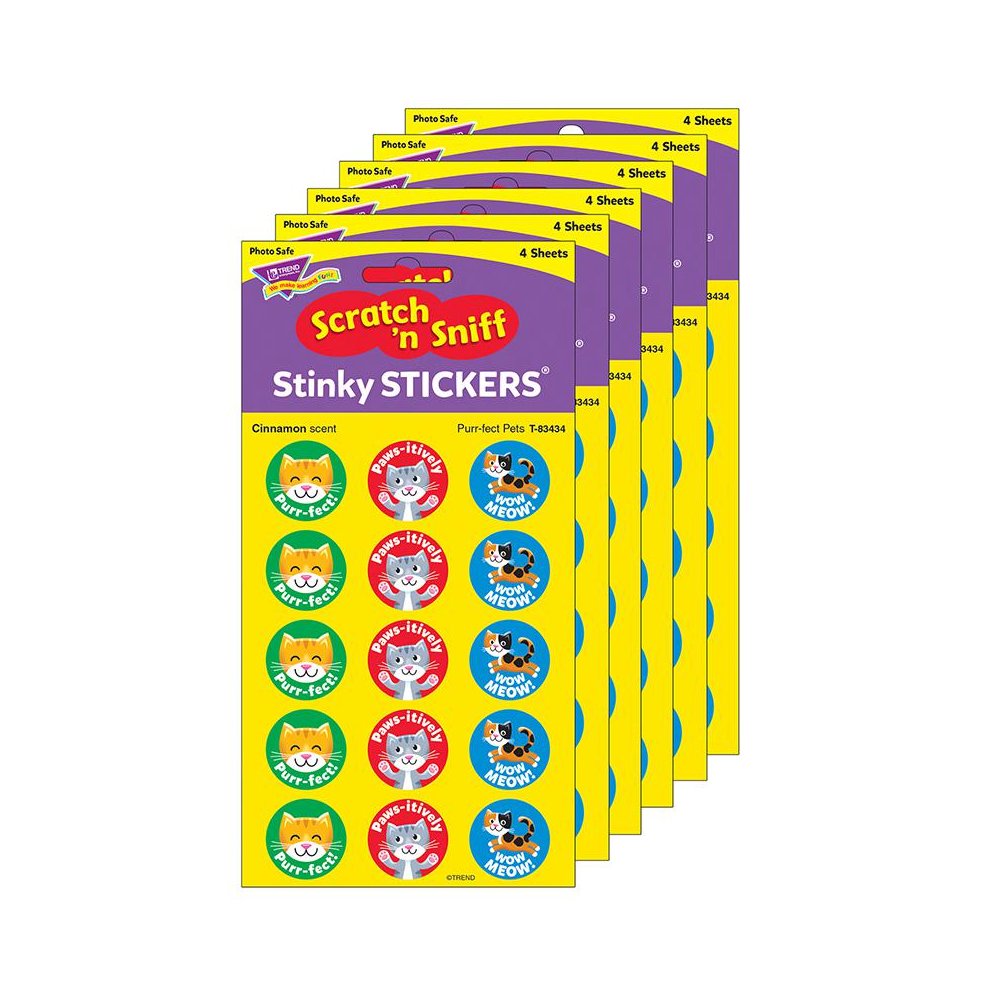 Purr-fect Pets/Cinnamon Stinky Stickers, 60 Per Pack, 6 Packs. Picture 2
