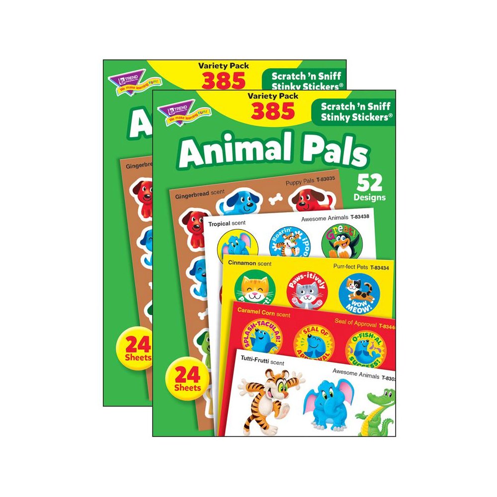 Animal Pals Stinky Stickers Variety Pack, 385 Per Pack, 2 Packs. Picture 2
