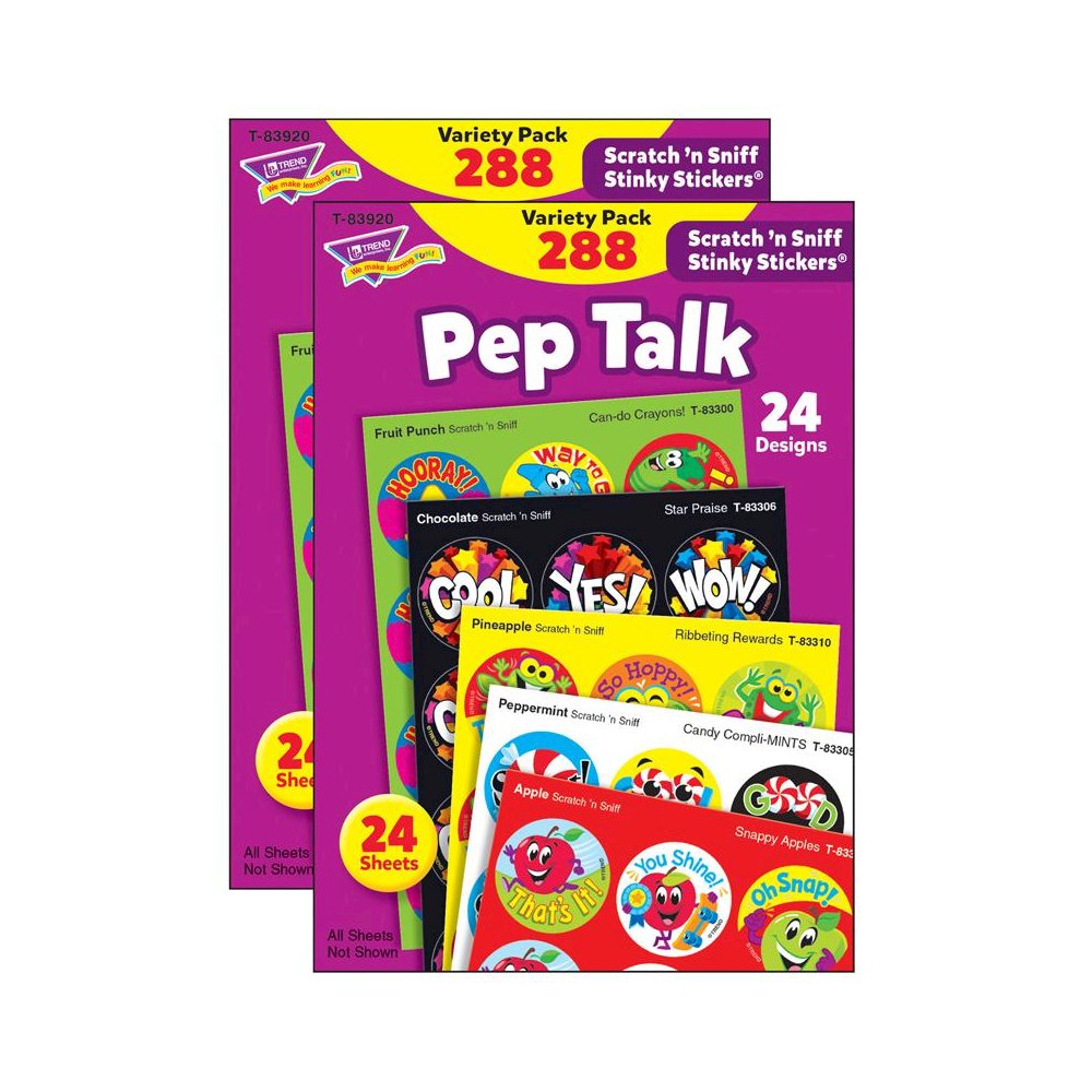 Pep Talk Stinky Stickers Variety Pack, 288 Count Per Pack, 2 Packs. Picture 2