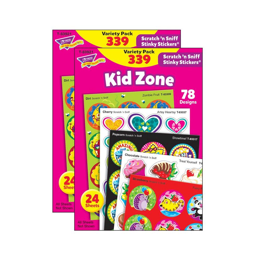 Kid Zone Stinky Stickers Variety Pack, 339 Count Per Pack, 2 Packs. Picture 2