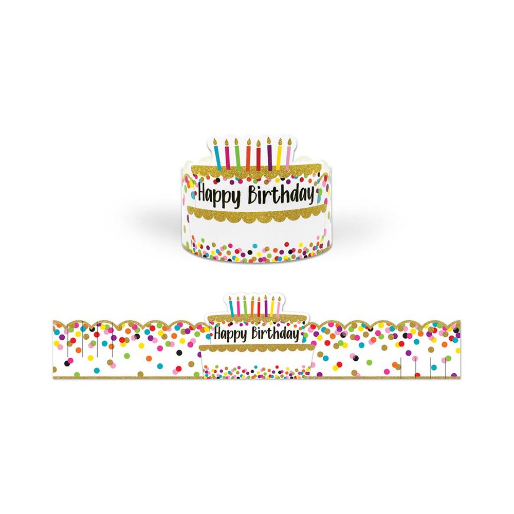 Confetti Happy Birthday Crowns, Pack of 30. Picture 2