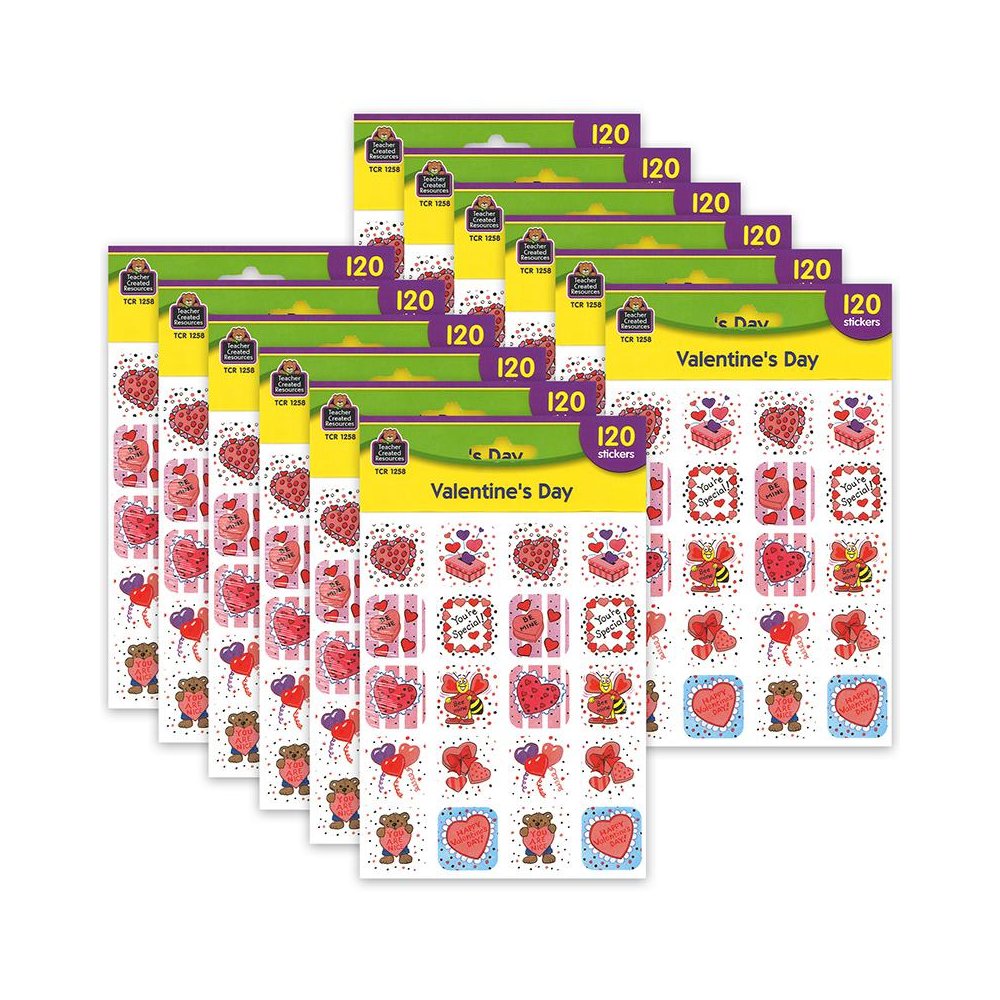 Valentines Day Stickers, 120 Per Pack, 12 Packs. Picture 2