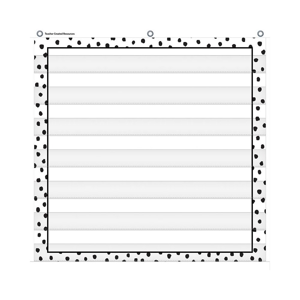 Black Painted Dots on White 7 Pocket Chart, 28" x 28". Picture 2