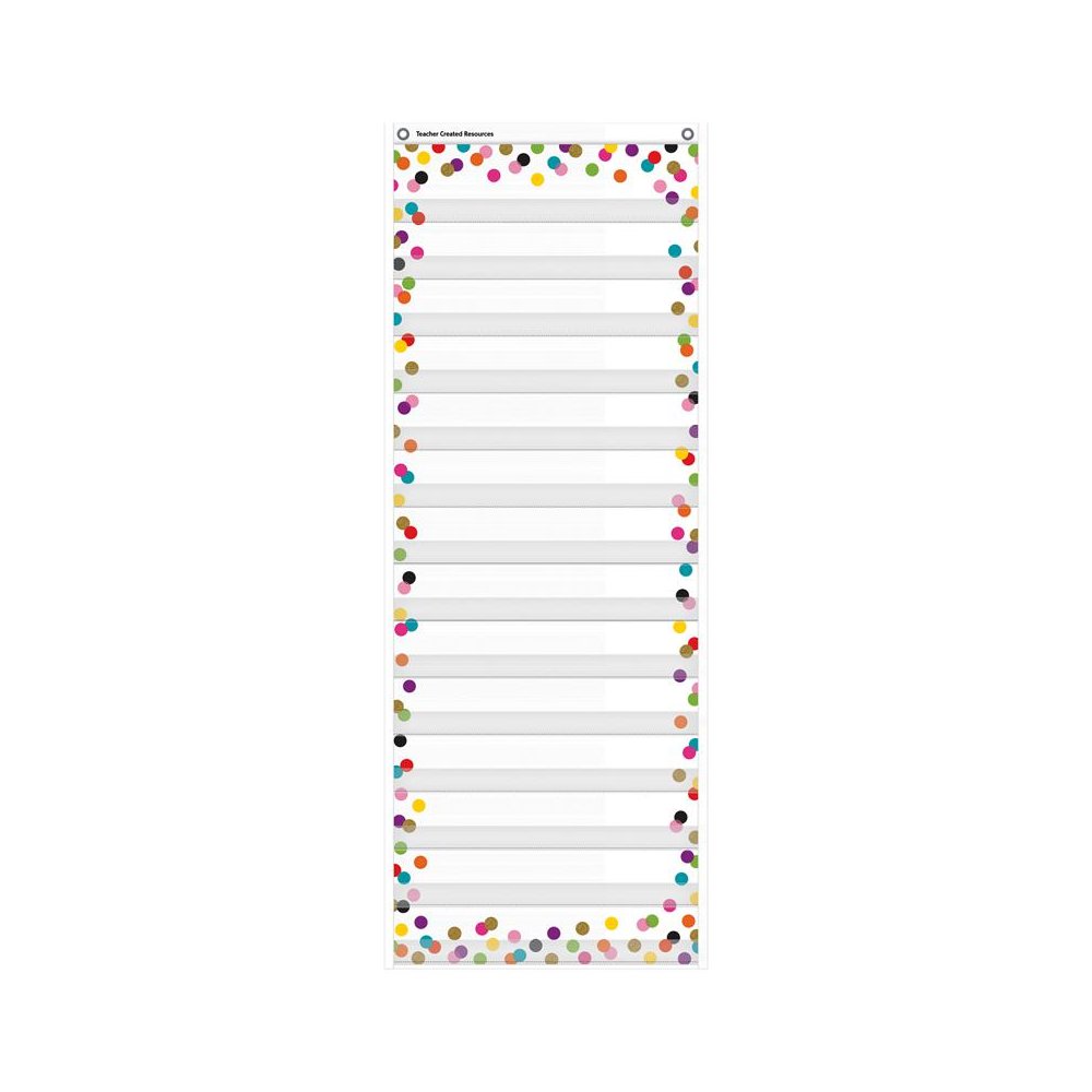 Confetti 14 Pocket Daily Schedule Pocket Chart, 13" x 34". Picture 2