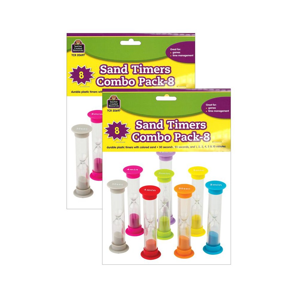 Small Sand Timers Combo, Assorted Colors & Times, 8 Per Pack, 2 Packs. Picture 2