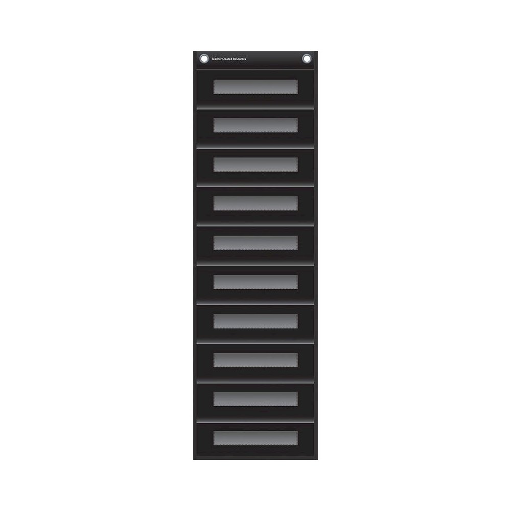 File Storage Pocket Chart, 10 Pockets, Black, 14" x 58". Picture 2