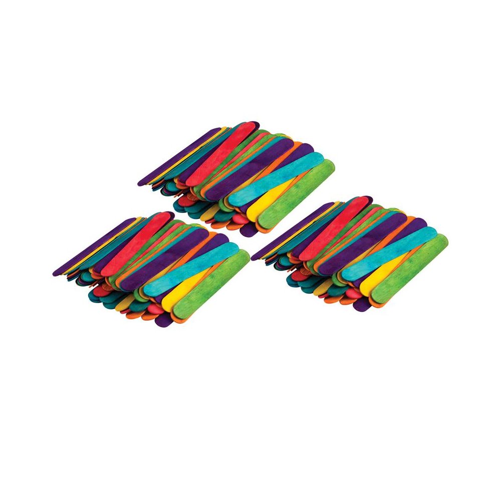 STEM Basics: Multicolor Jumbo Craft Sticks, 200 Per Pack, 3 Packs. Picture 2