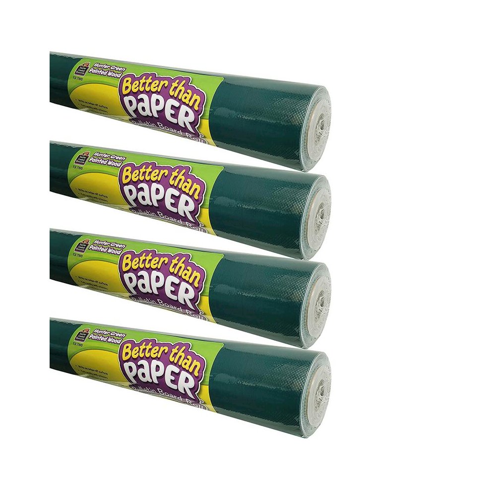 Better Than Paper Bulletin Board Roll, 4' x 12', Hunter Green, 4 Rolls. Picture 2
