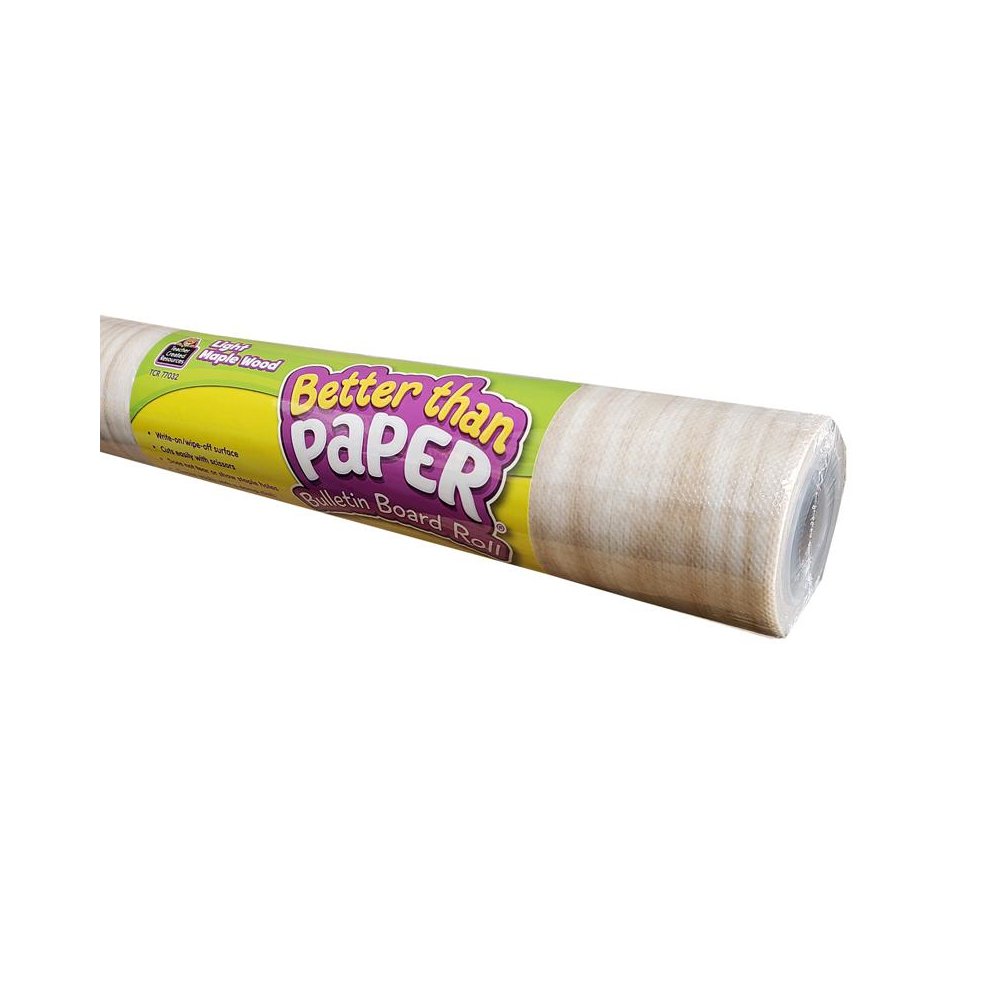 Better Than Paper Bulletin Board Roll, Light Maple Wood Design, Pack of 4. Picture 2
